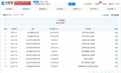 上海绿地建设公司被执行1亿