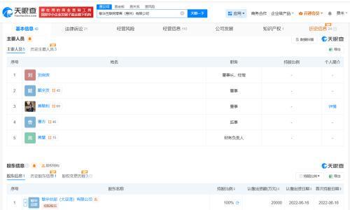 芝华仕关联公司变更法定代表人
