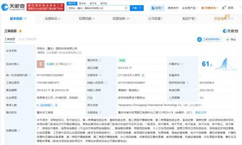 洋码头重庆国际科技公司经营异常