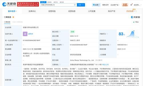 奇瑞汽车5000万成立新科技公司 含AI软件开发业务