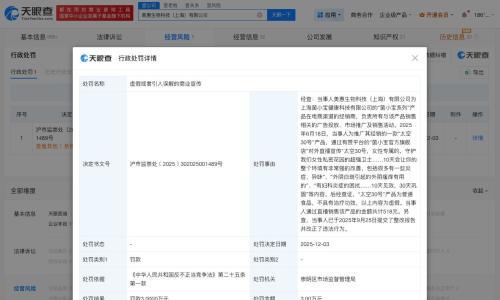 贾乃亮代言品牌被罚