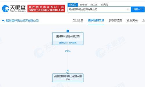 国轩高科在赣州成立低空经济公司 注册资本5000万