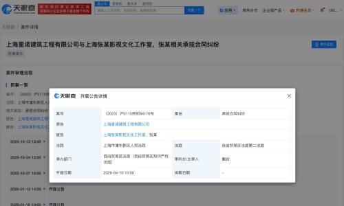 张翰及工作室新增开庭公告