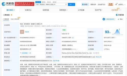 国家电投贵安数据中心公司增资至2.98亿 增幅400%