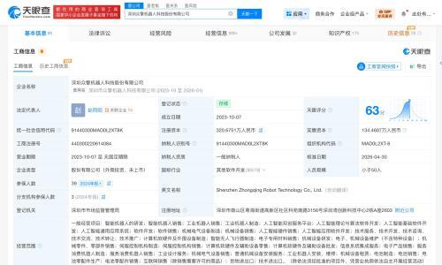 众擎机器人增资至320.7万 增幅约11%