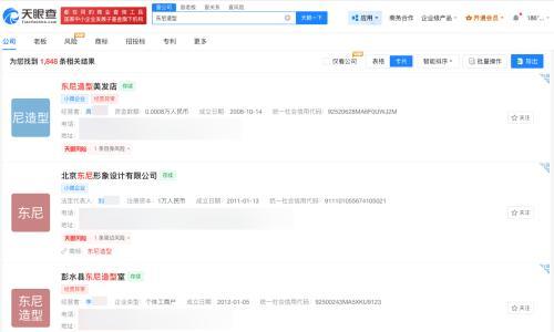 多家企业以东尼造型命名