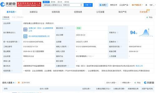 泸州老窖旗下公司等在成都成立合伙企业